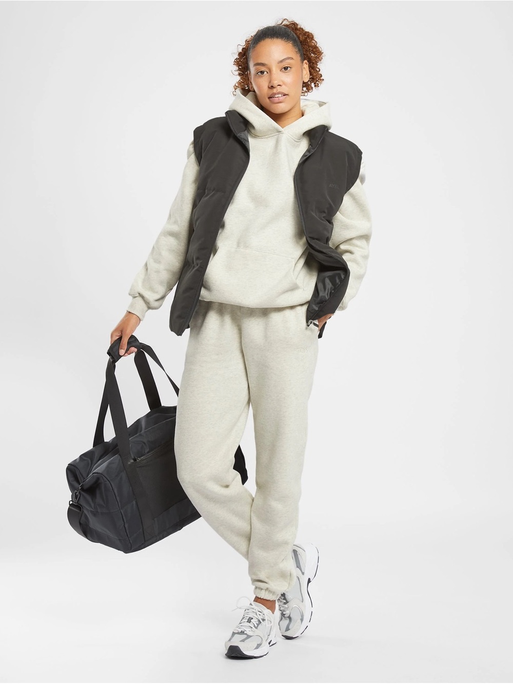 AYBL Premium Oversized Joggers - Beige Marl